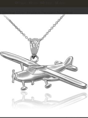 Sterling Silver 925 Airplane Pendant